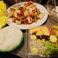 Seafood spicy with glass noodles and salad
